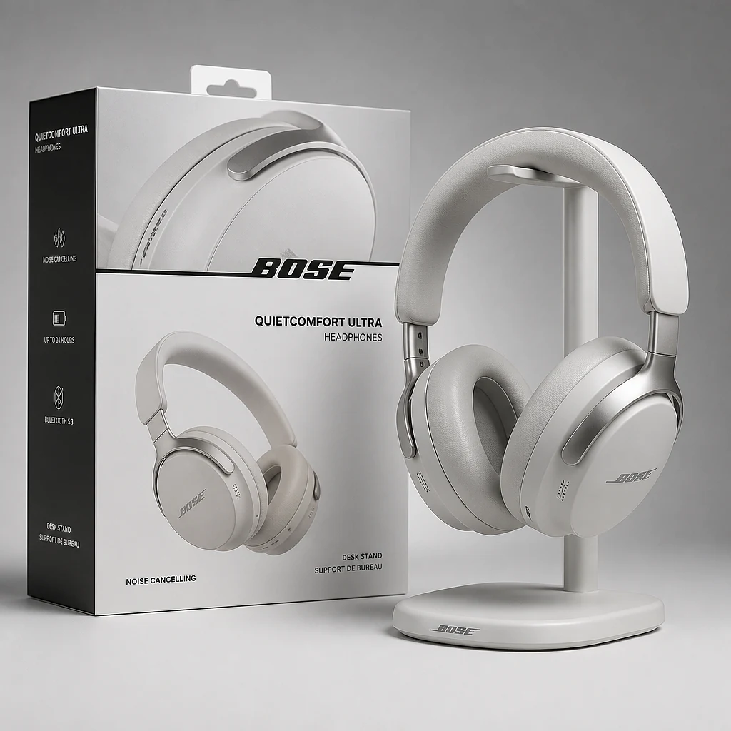 Bose QuietComfort Ultra White Smoke + Hard Case