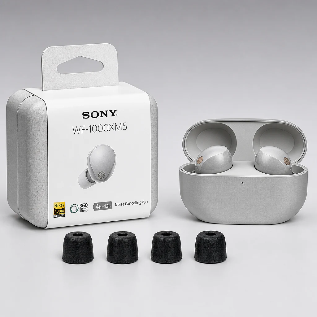 Sony WF-1000XM5 Silver + Wireless Charging Case