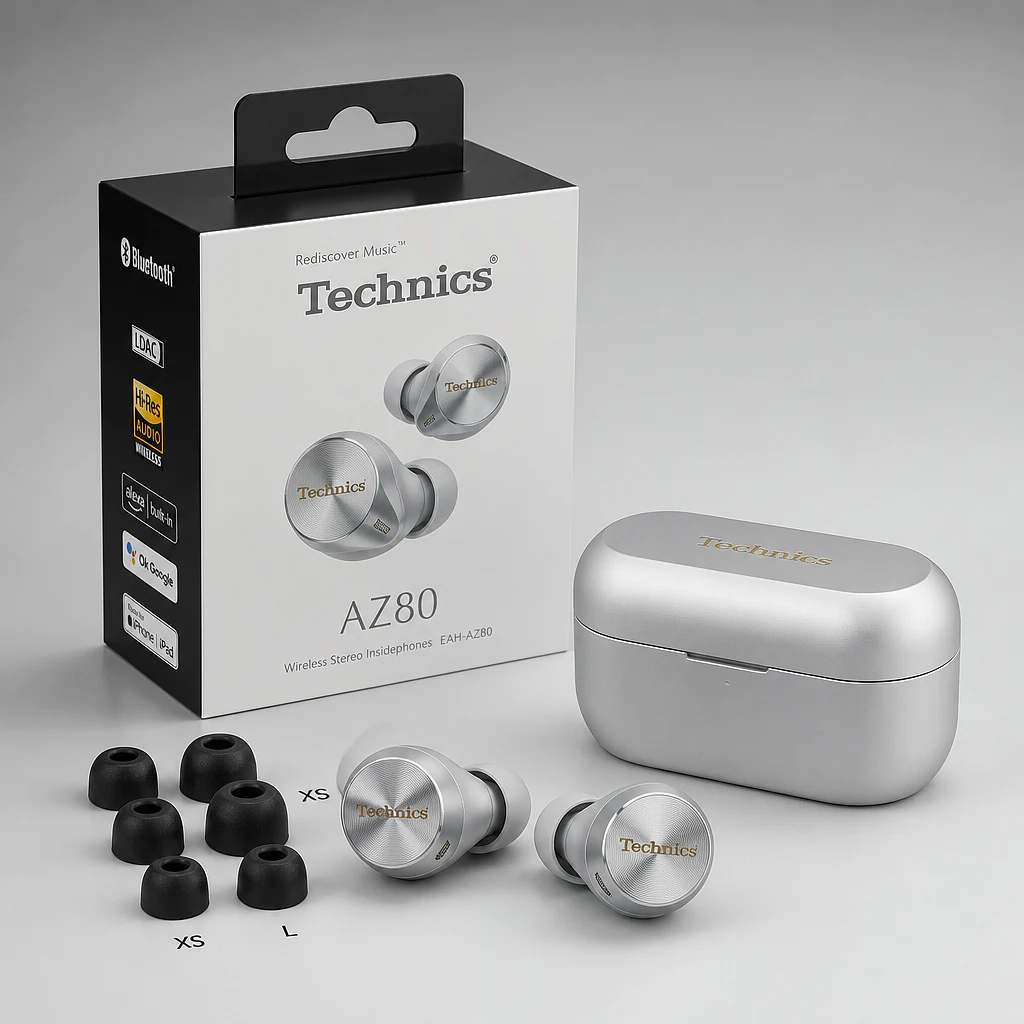 Technics EAH-AZ80 Silver + Foam Tips
